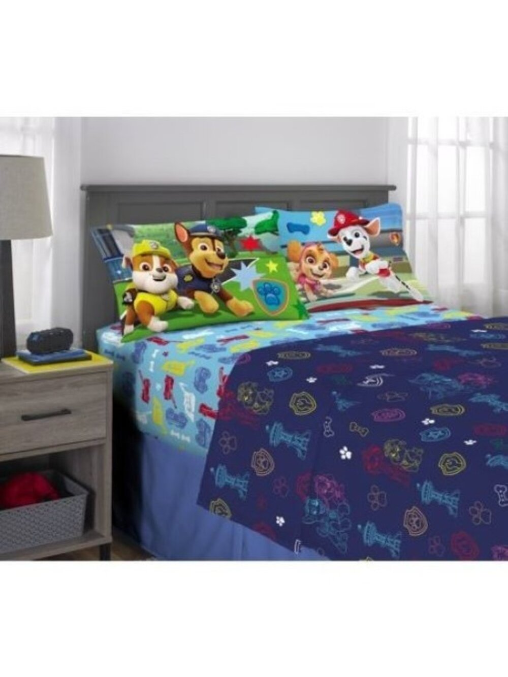 Paw Patrol Full Sheet Set 4 Piece Kids Bedding Microfiber Nickelodeon New